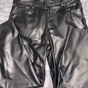Black Faux Leather Pants